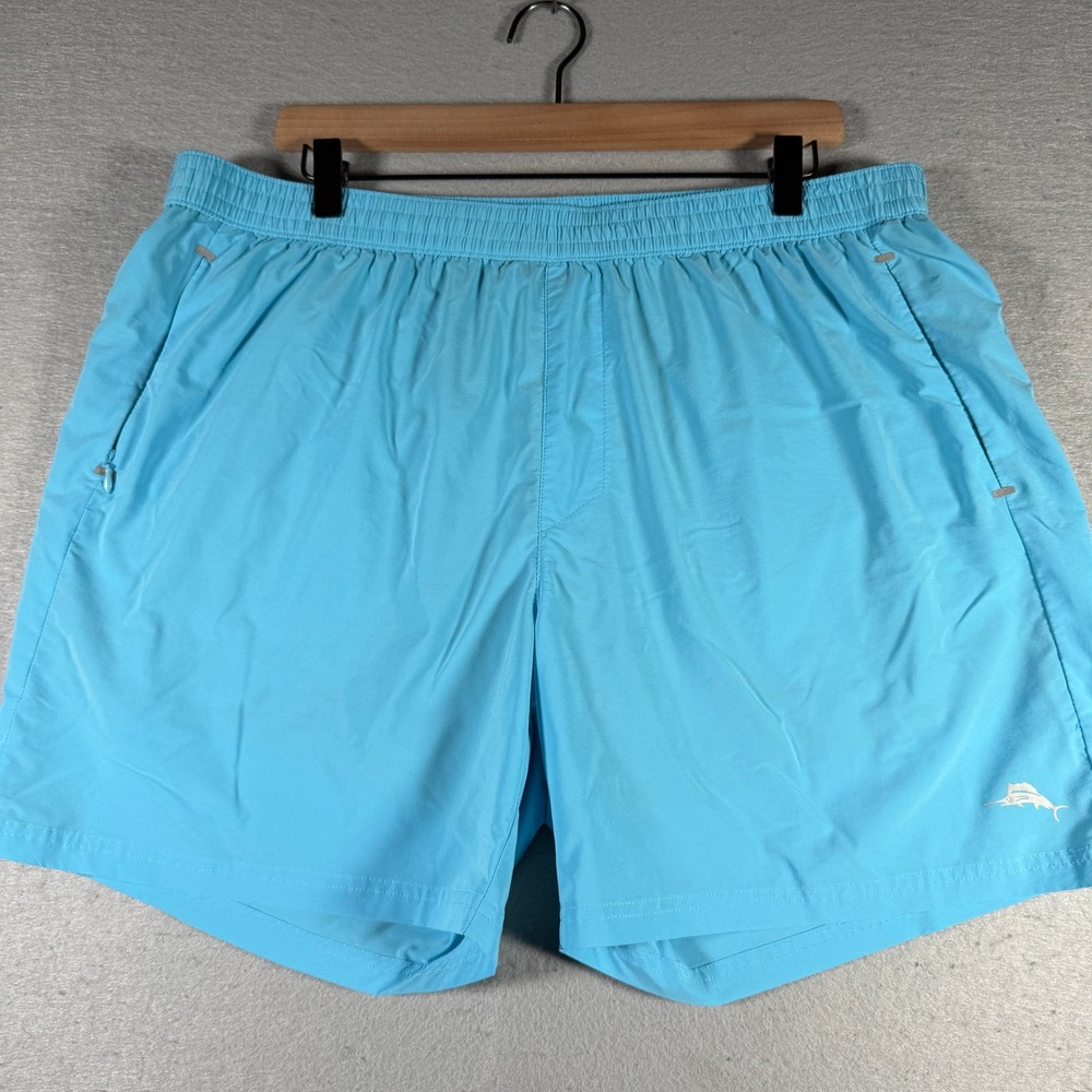 Tommy Bahama‎ IslandZone Mens Blue Elastic Waist Performance Shorts Size 36 8in